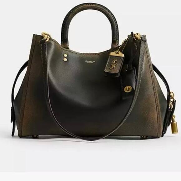 Coach Handbags - Coach Rogue Bag 31
In Loved Leather Brass /Green